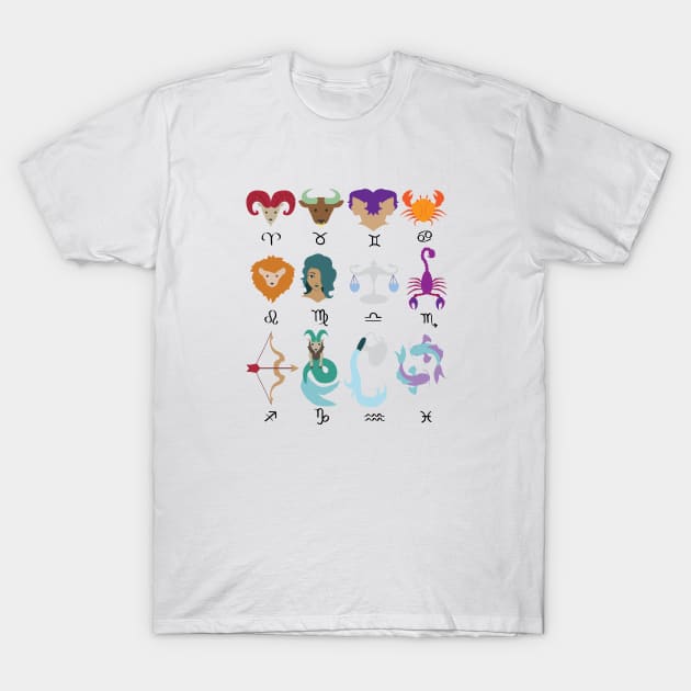 Cute Zodiacs T-Shirt by KMogenArt